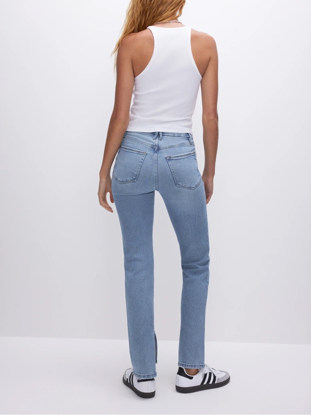 Good American Good Boy Straight Jeans in Indigo 382 Blue Size 2 or 26 - Picture 3 of 9
